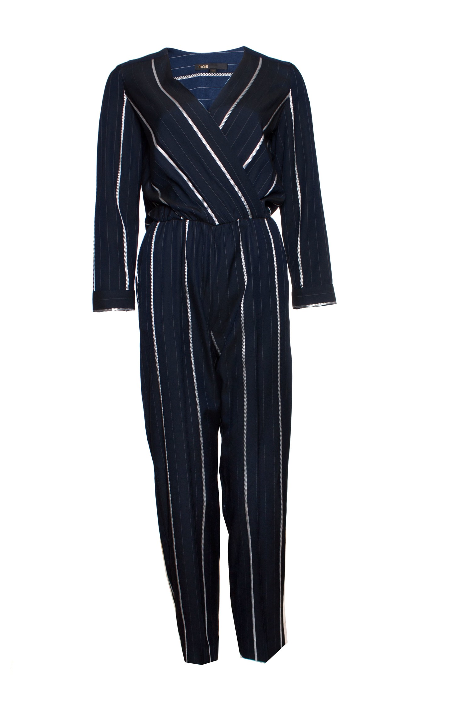 maje striped jumpsuit