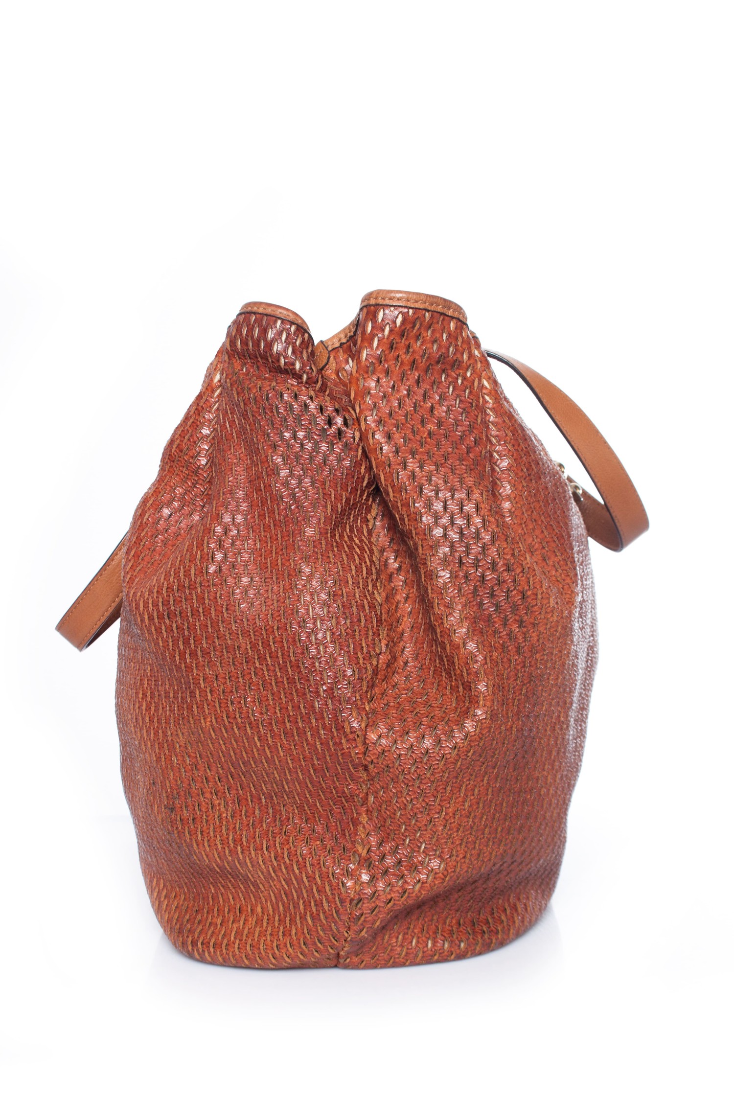 Vintage Chloe brown leather drawstring bucket hobo shoulder bag