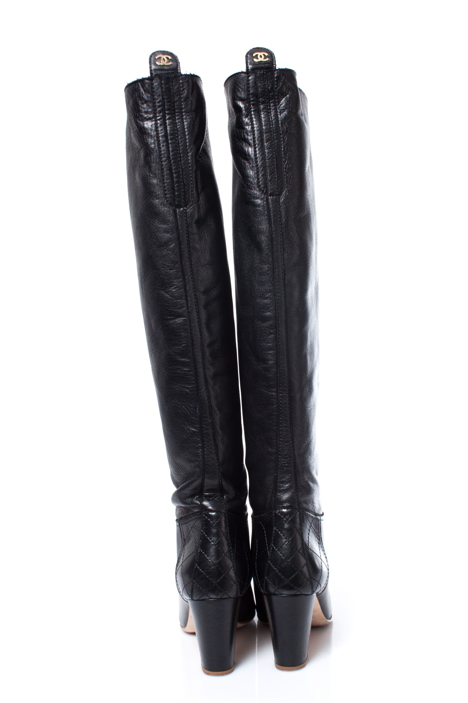 Chanel, Black heeled leather boots - Unique Designer Pieces