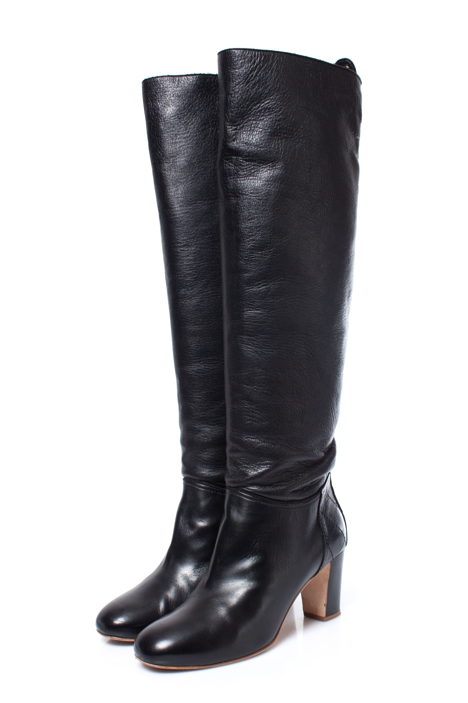 Chanel, Black heeled leather boots 