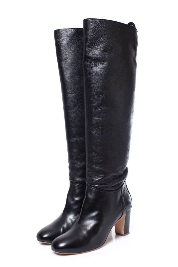 Chanel, Black heeled leather boots - Unique Designer Pieces