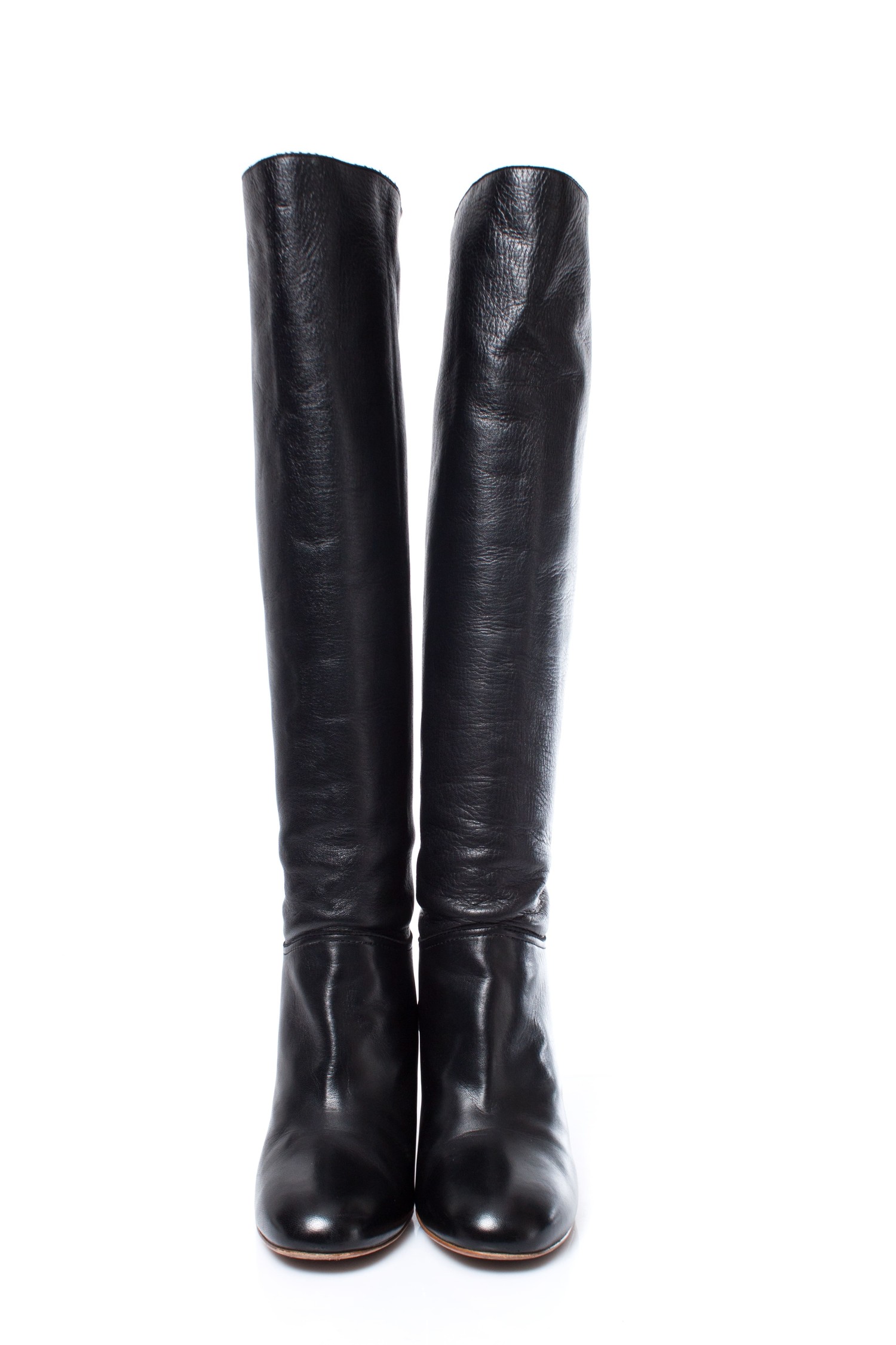 Chanel, Black heeled leather boots - Unique Designer Pieces Chanel, Black heeled leather boots - Unique Designer Pieces