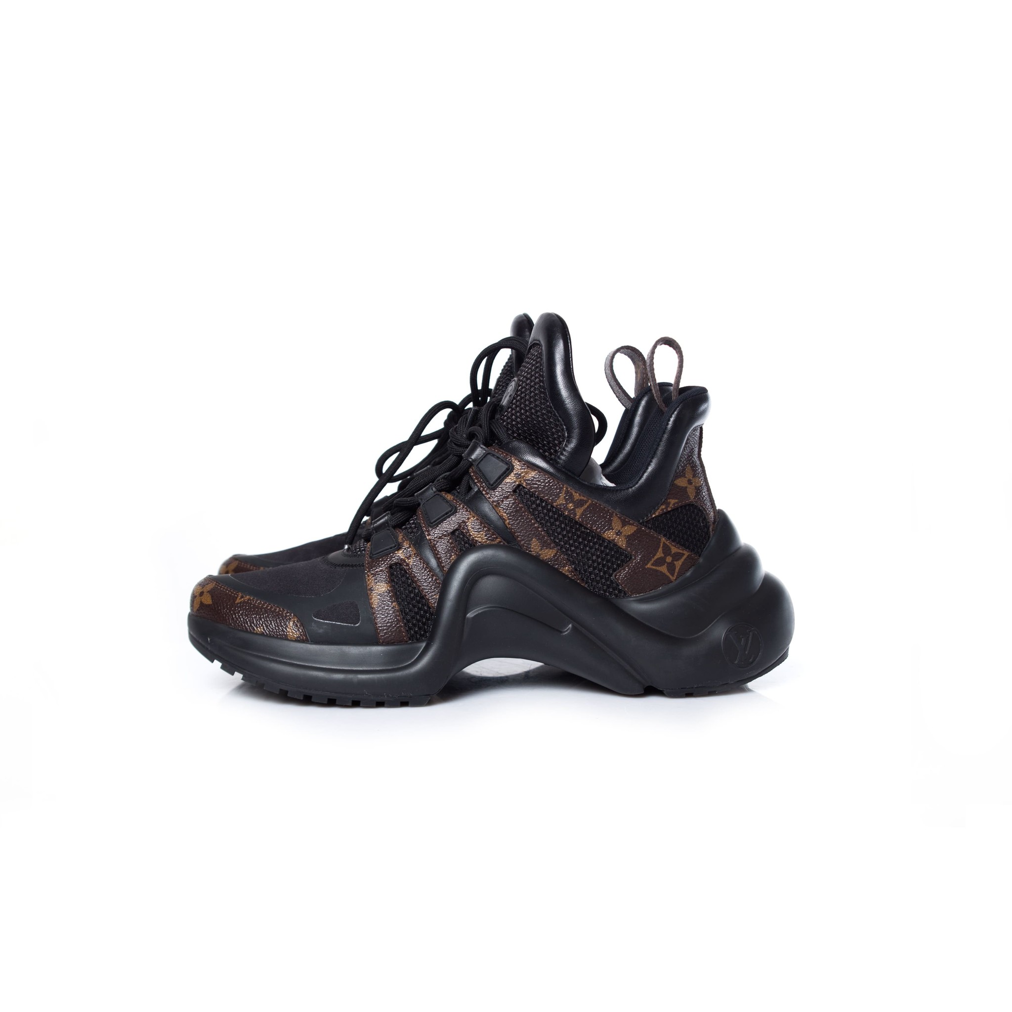 LOUIS VUITTON Calfskin Patent Monogram LV Archlight Sneakers Shoes sz 44EU  11-12