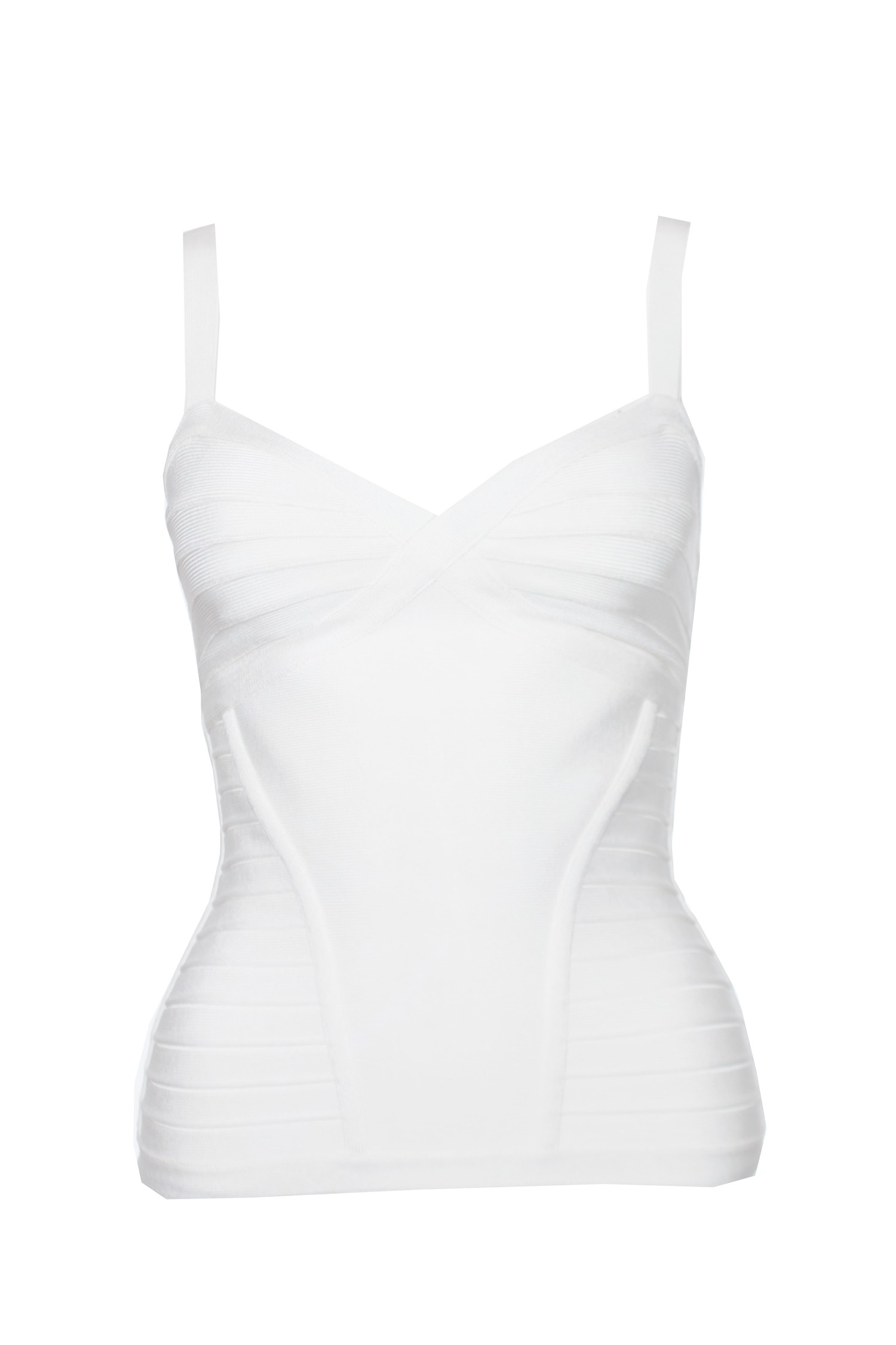 white bodycon top