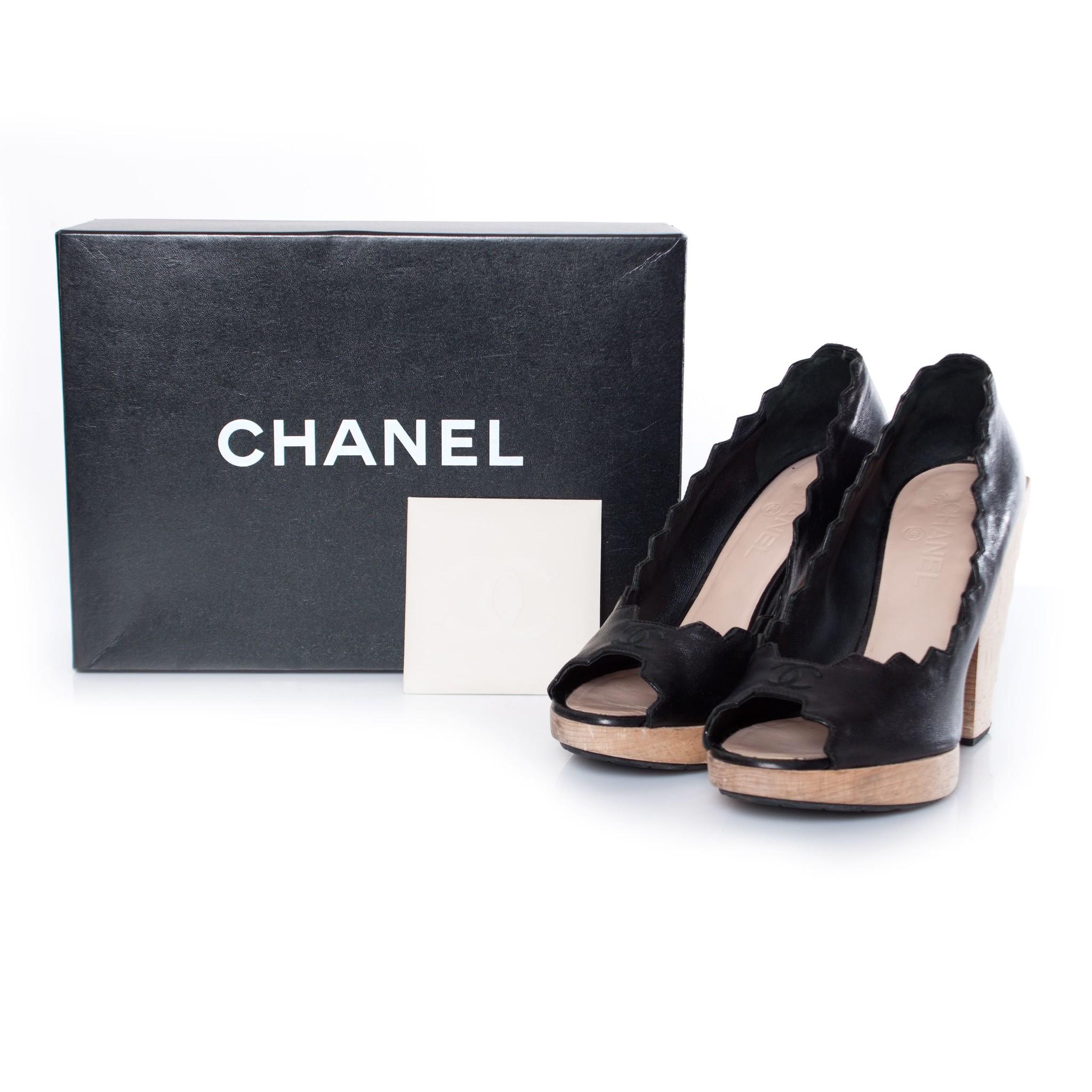 Chanel Black Leather Mule Heels - Ann's Fabulous Closeouts