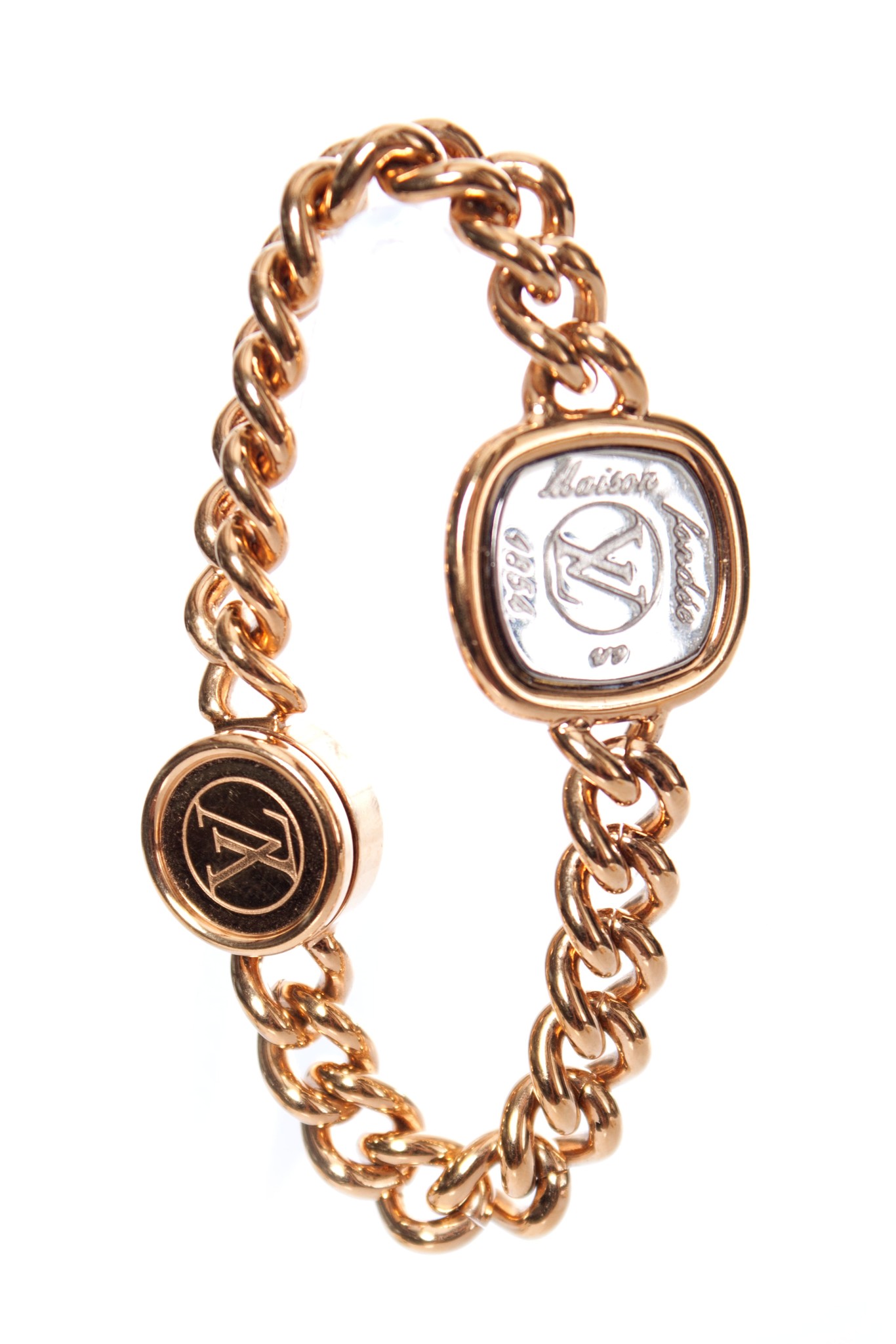 Louis Vuitton, Gold-plated and palladium-plated brass I.D. bracelet. - Unique Designer Pieces