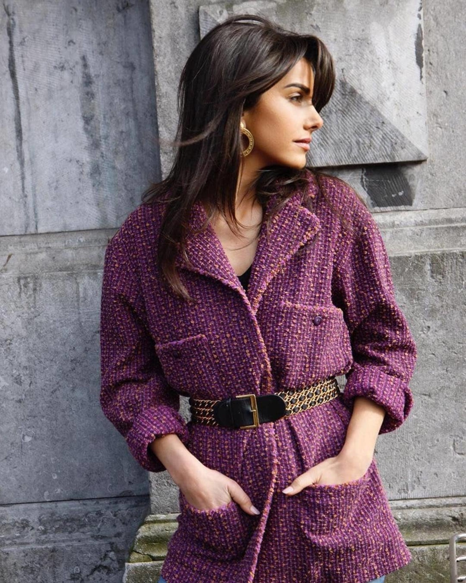 Chanel, purple boy fit boucle blazer. - Unique Designer Pieces