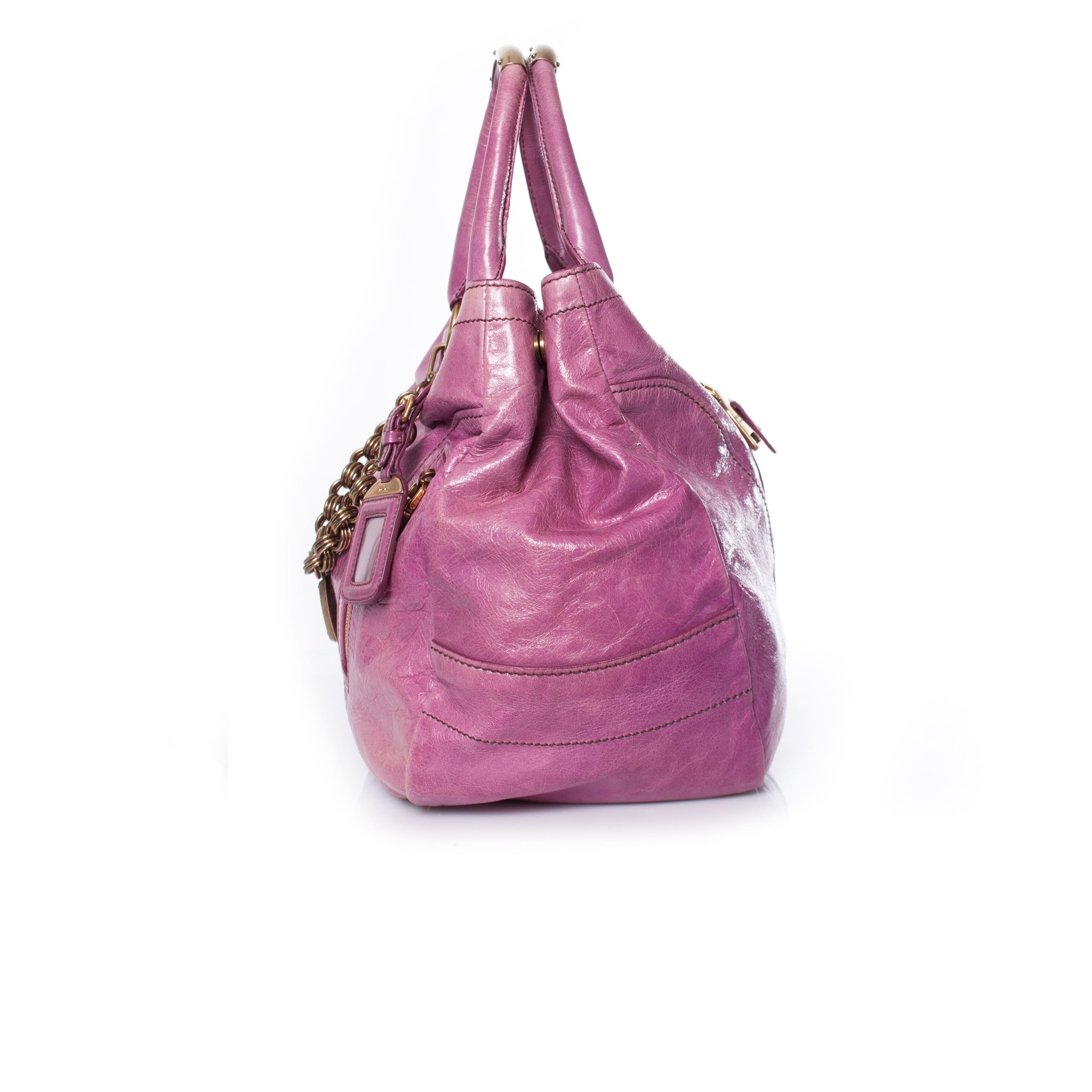 Prada Vitello Shine Chain Tote - Purple Totes, Handbags - PRA834258