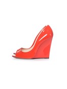Jimmy Choo, Coral red patent leather wedge - Unique Designer Pieces