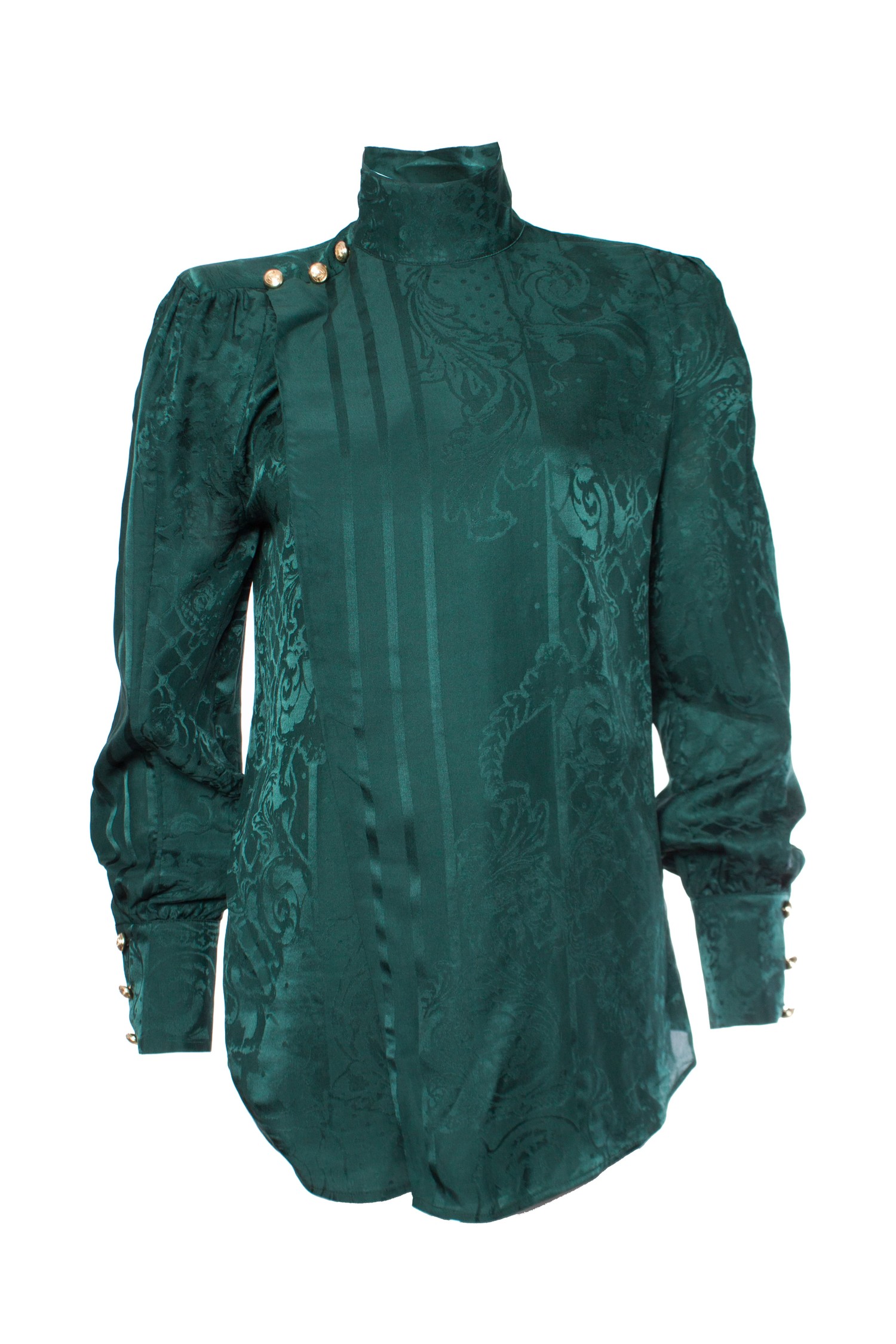Balmain for H&M, Silk blouse in green - Unique Designer Pieces
