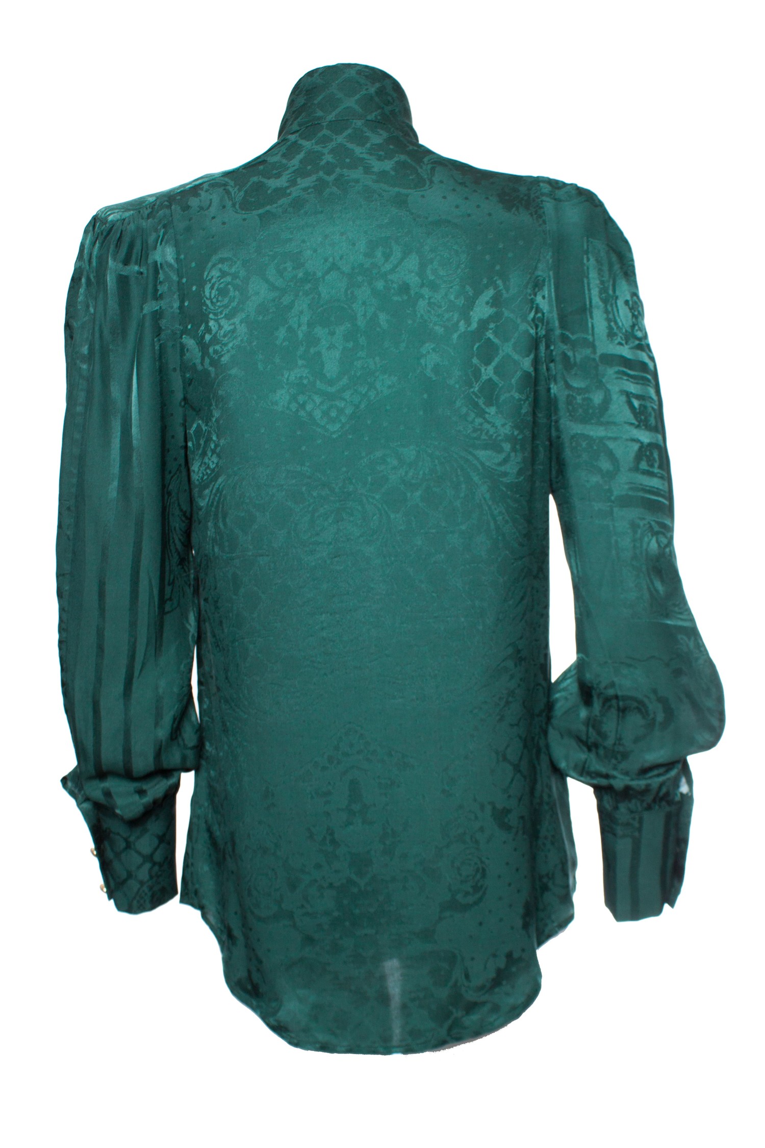 Ook geestelijke gezondheid telex Balmain for H&M, Zijden blouse in groen - Unique Designer Pieces