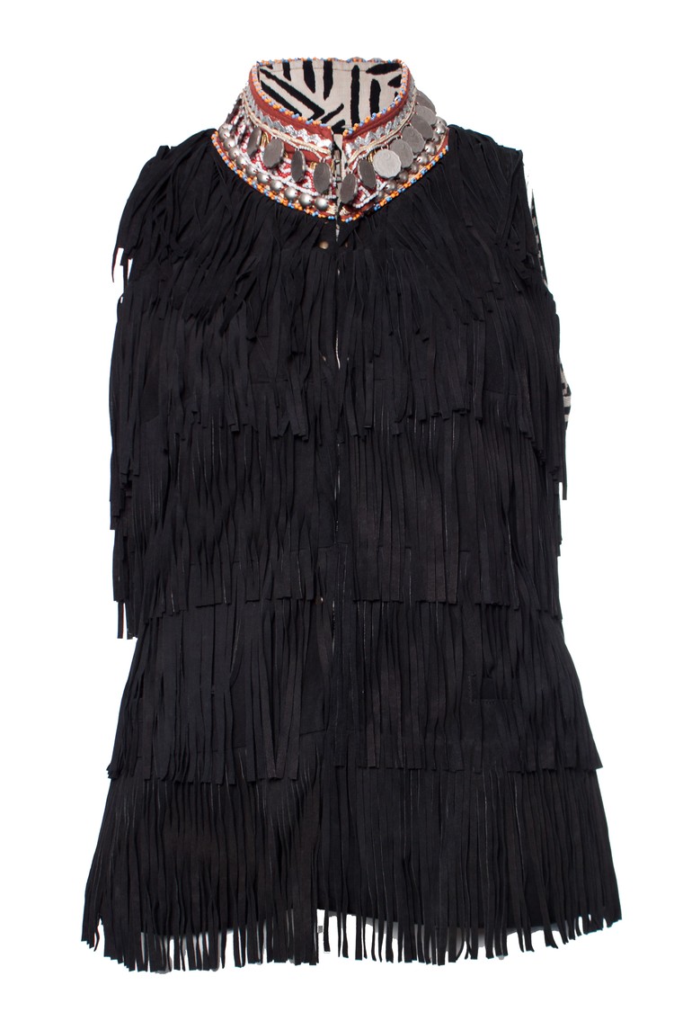 Bazar Deluxe, Ethnic Gilet with fringe - Unique Designer Pieces