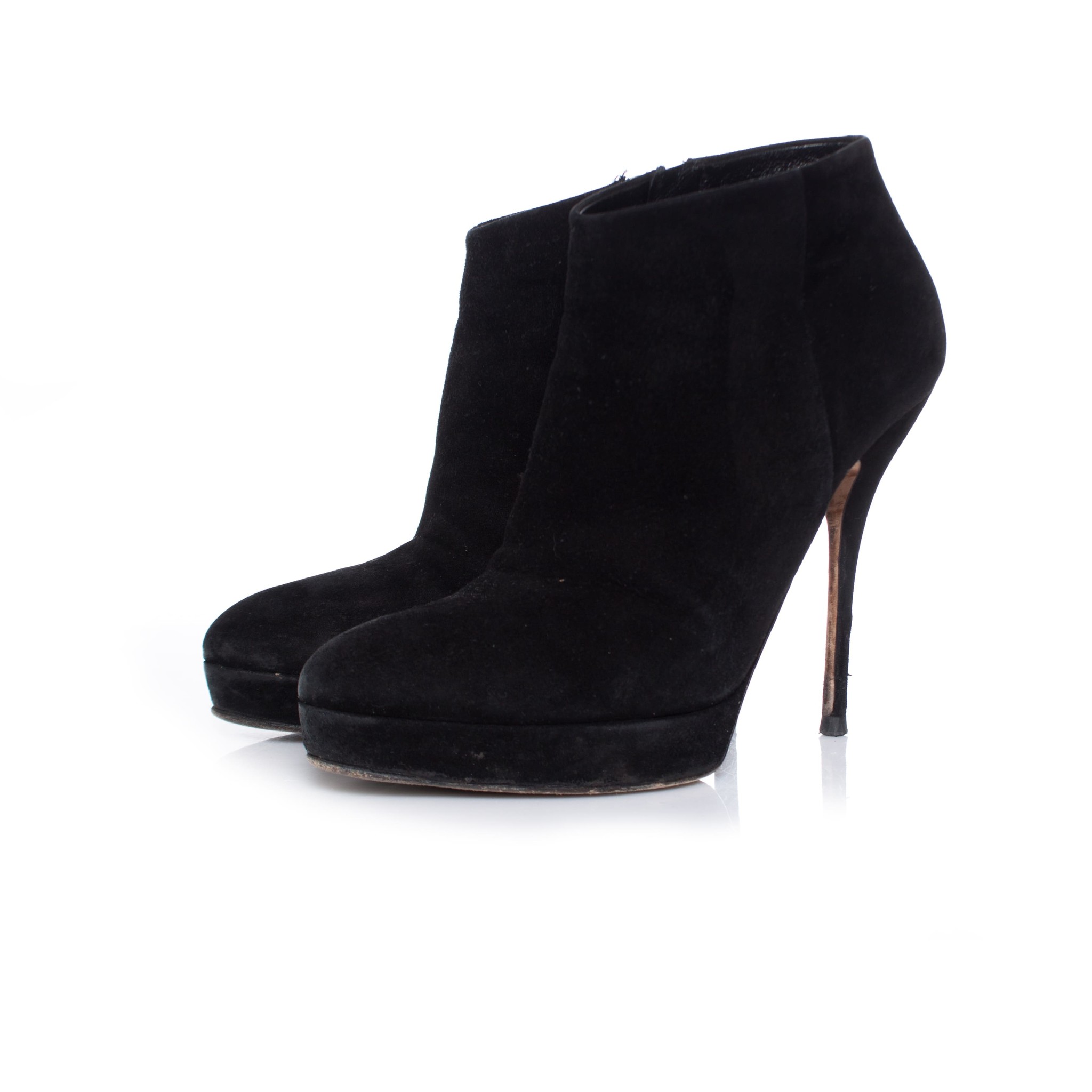 black suede platform boots