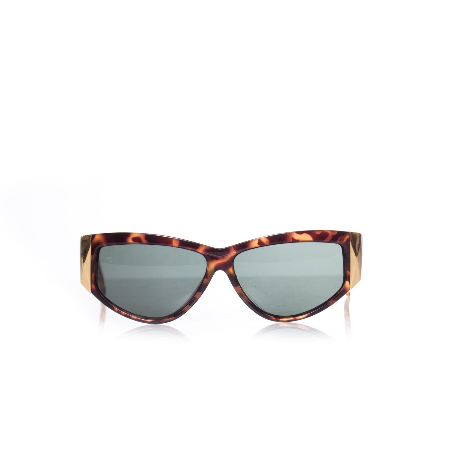 Gianni Versace, Tortoise Shell Rectangular Sunglasses. Unique