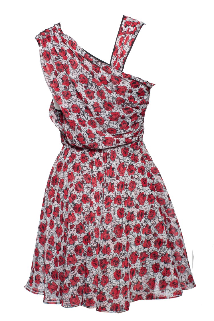 The Kooples, flared dress with flower print. - Unique Designer Pieces