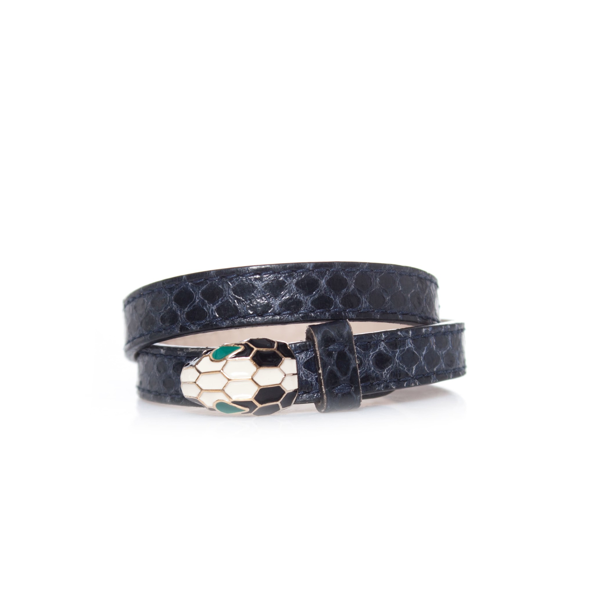Bvlgari, Serpenti blue leather bracelet 