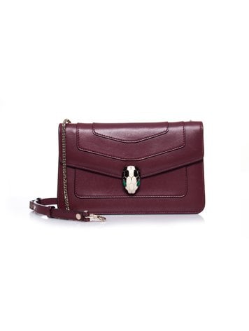 Bvlgari Purple Satin Leoni Flap Clutch Bag Bvlgari