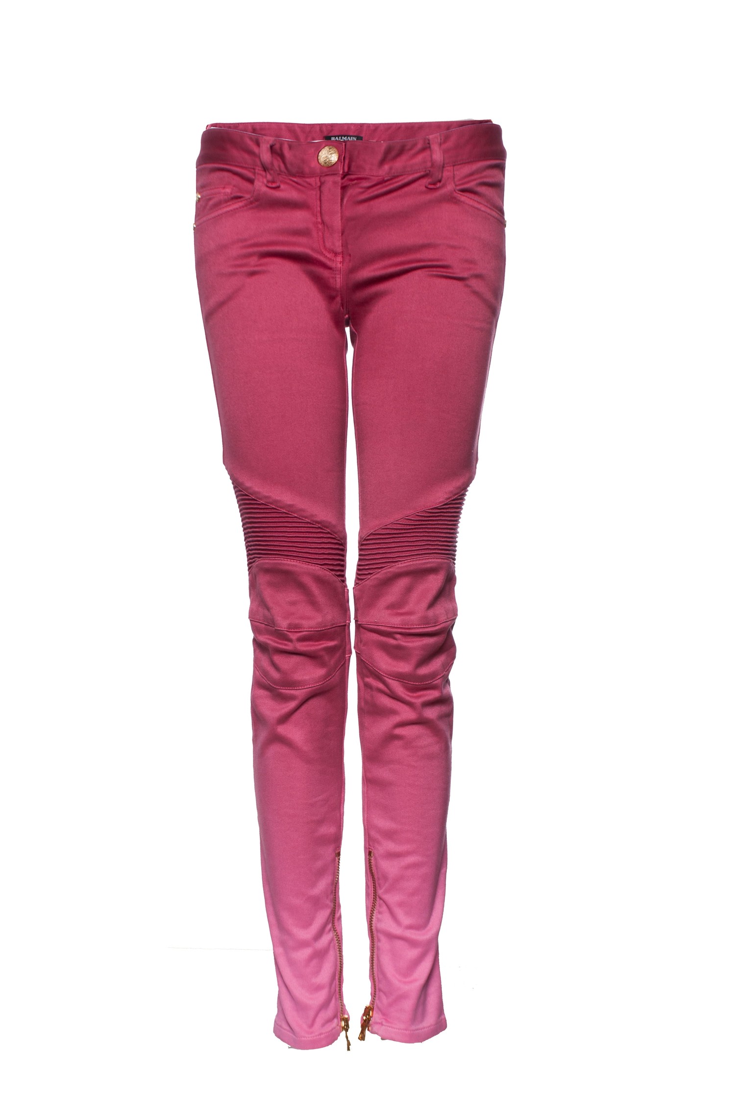 nedbryder Atlantic røgelse Balmain, pink biker jeans with color gradient. - Unique Designer Pieces