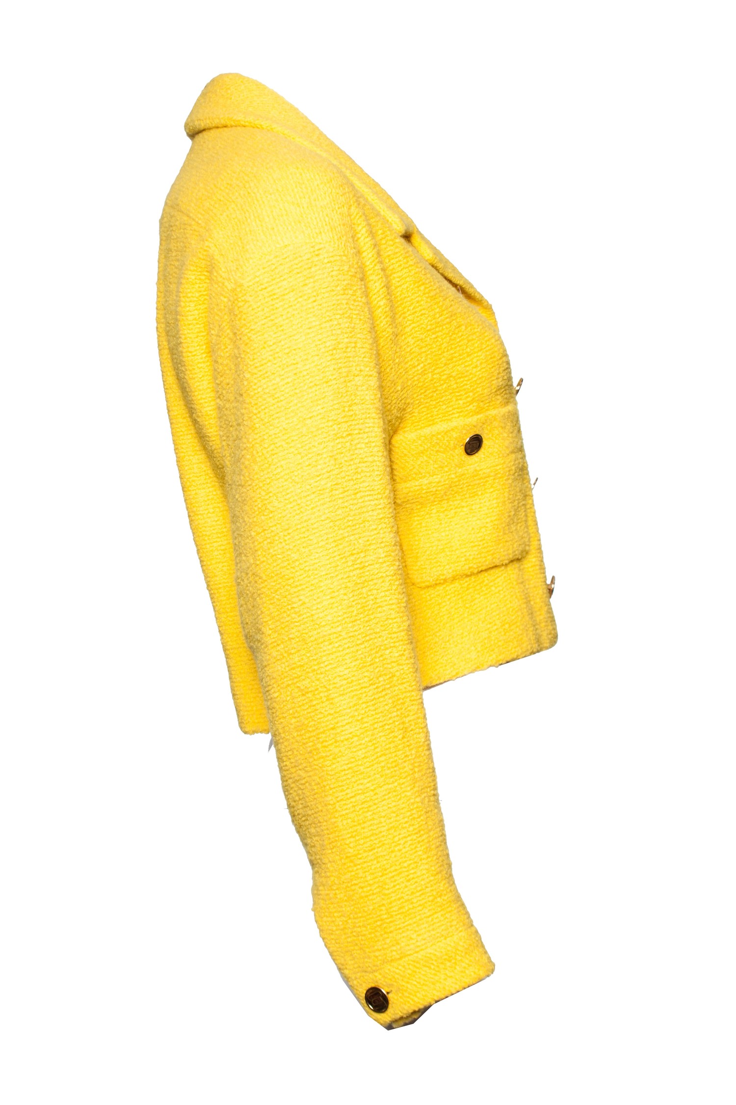 Collectors Rare Vintage Chanel Jacket Yellow Cotton ref.123821