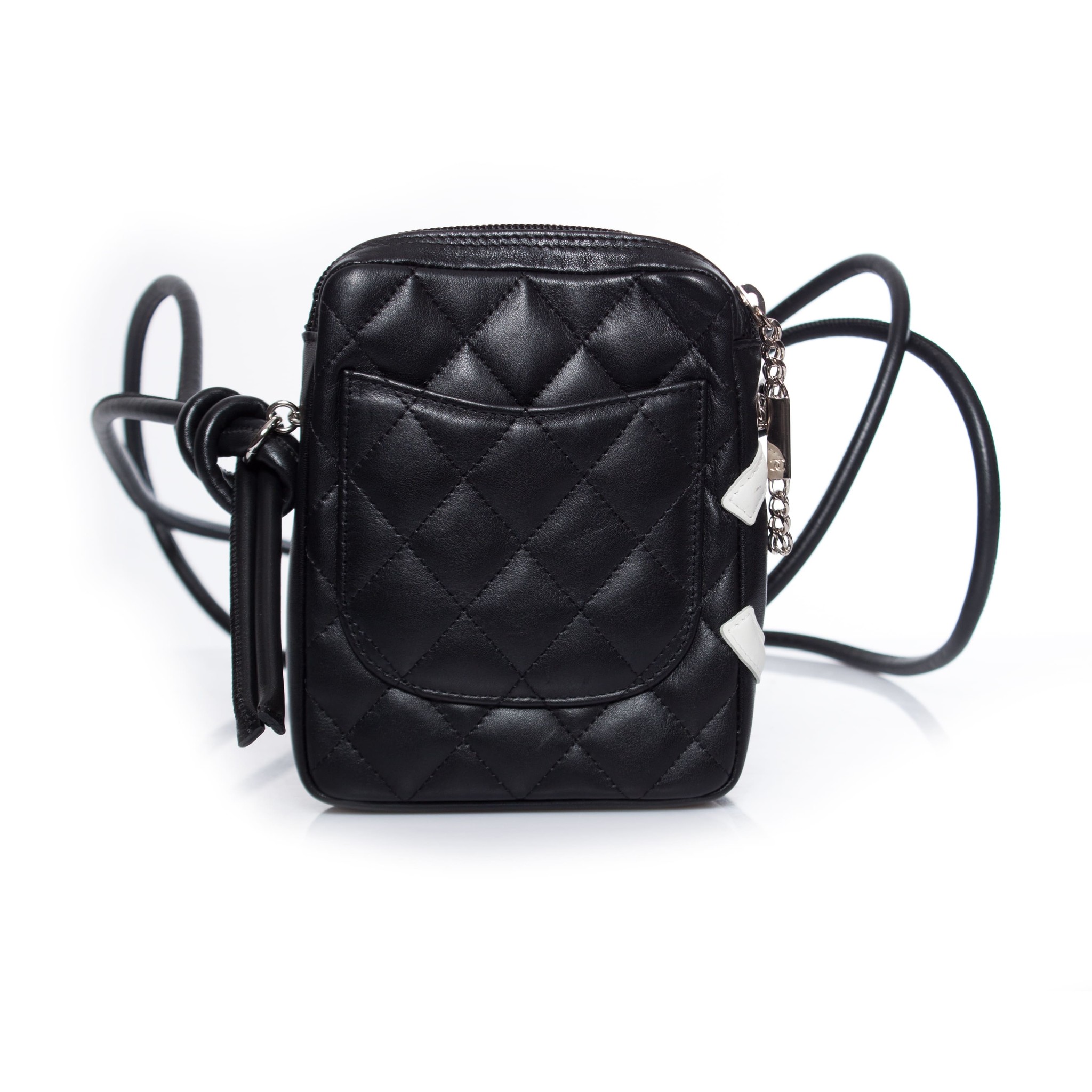 CHANEL Chain Around Shoulder Bag Crossbody Black Calfskin Leather j91   hannarishop