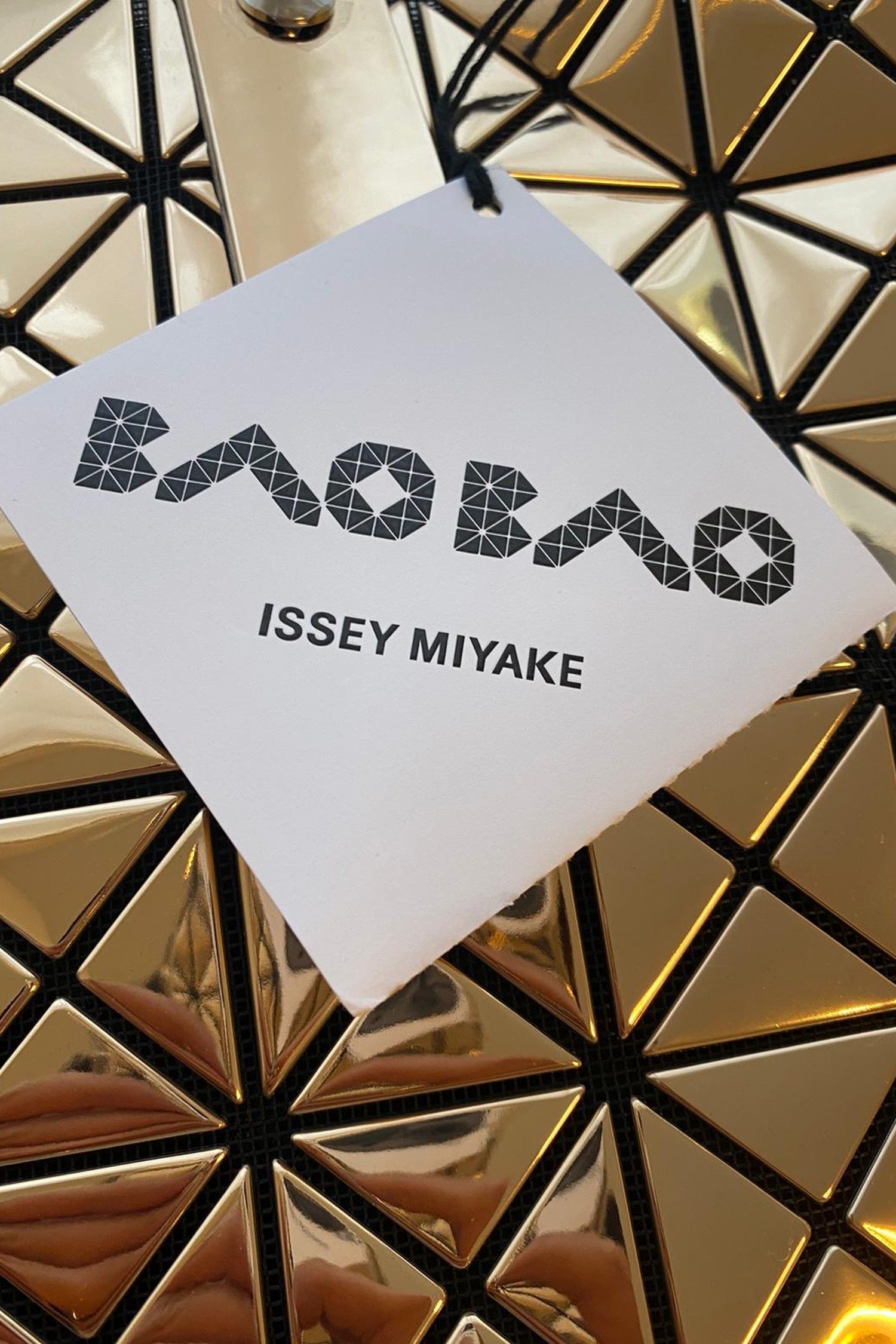 Bao Bao Issey Miyake, Gold Metallic Prism tote bag. - Unique