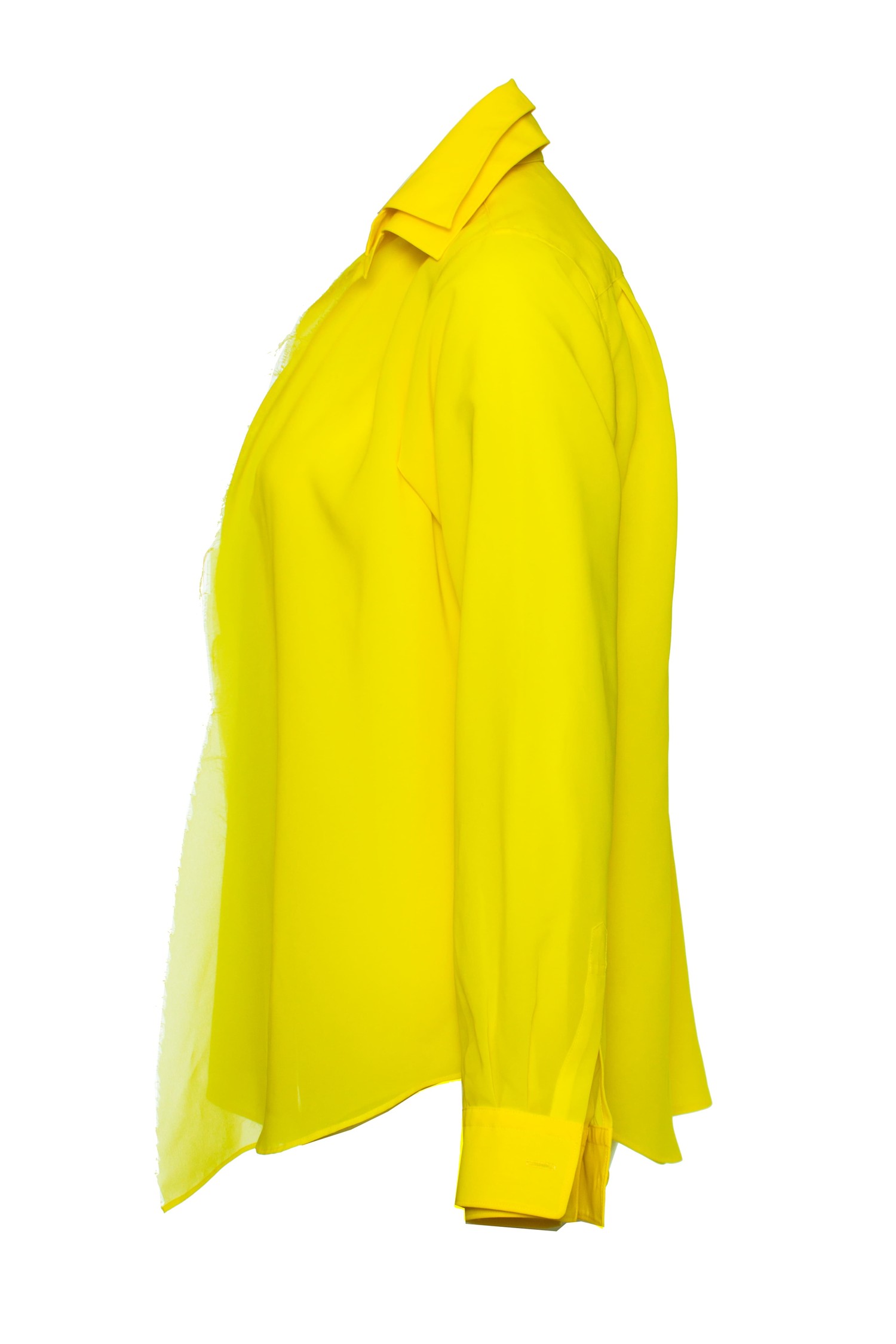 Junya Watanabe, neon yellow double layered open shirt