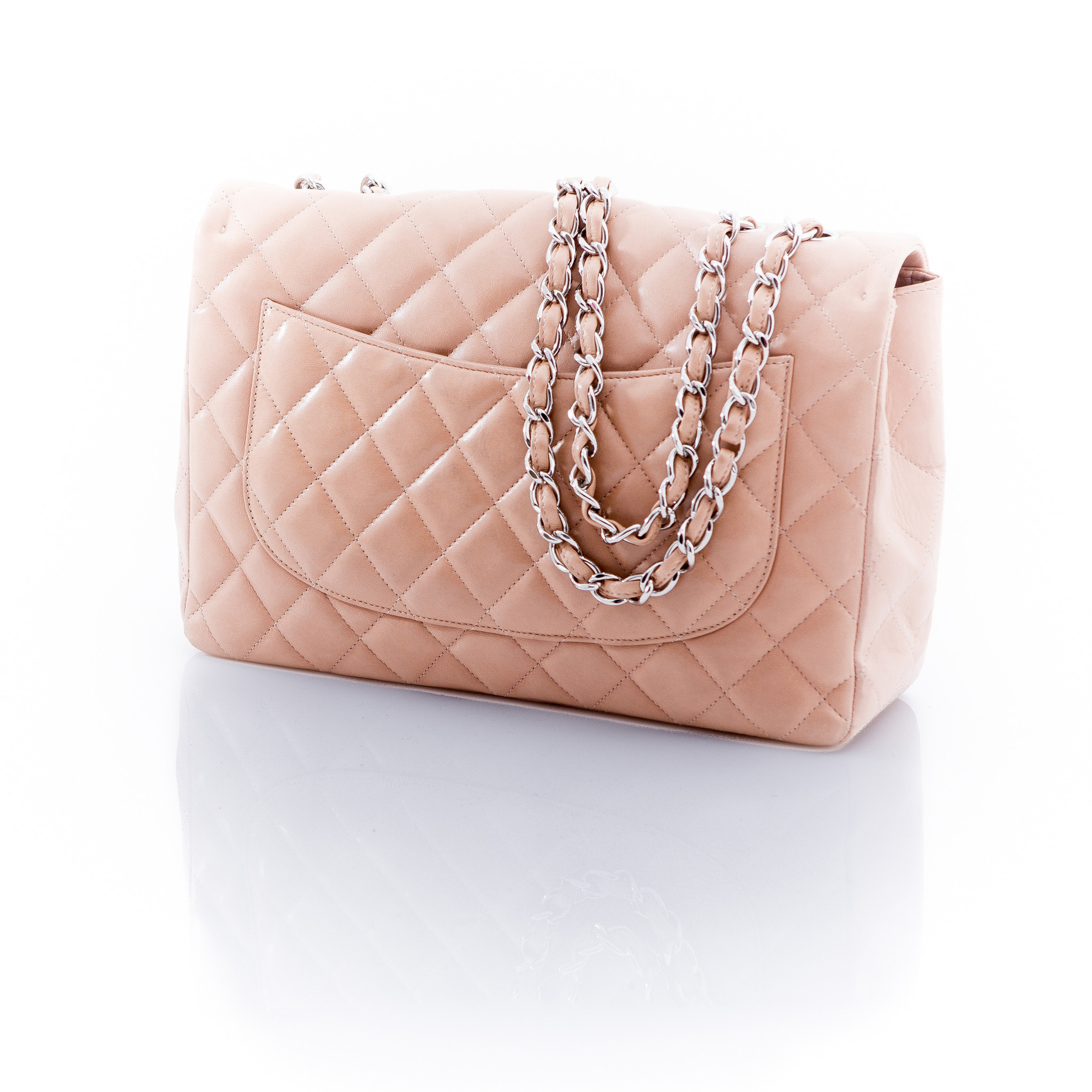 Chanel 2.55 Jumbo single flap bag in Nude - Unique Designer Pieces