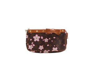 Louis Vuitton Brown And Pink Monogram Cherry Blossom Coated Canvas