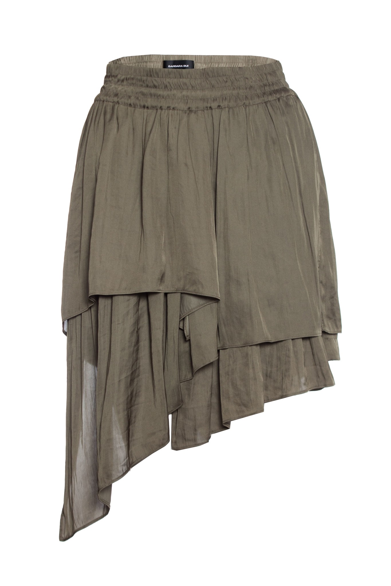Barbara Bui, Layered Asymmetric green skirt. - Unique Designer Pieces