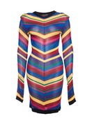 balmain chevron knit dress Balmain, Rainbow stripe Midi dress