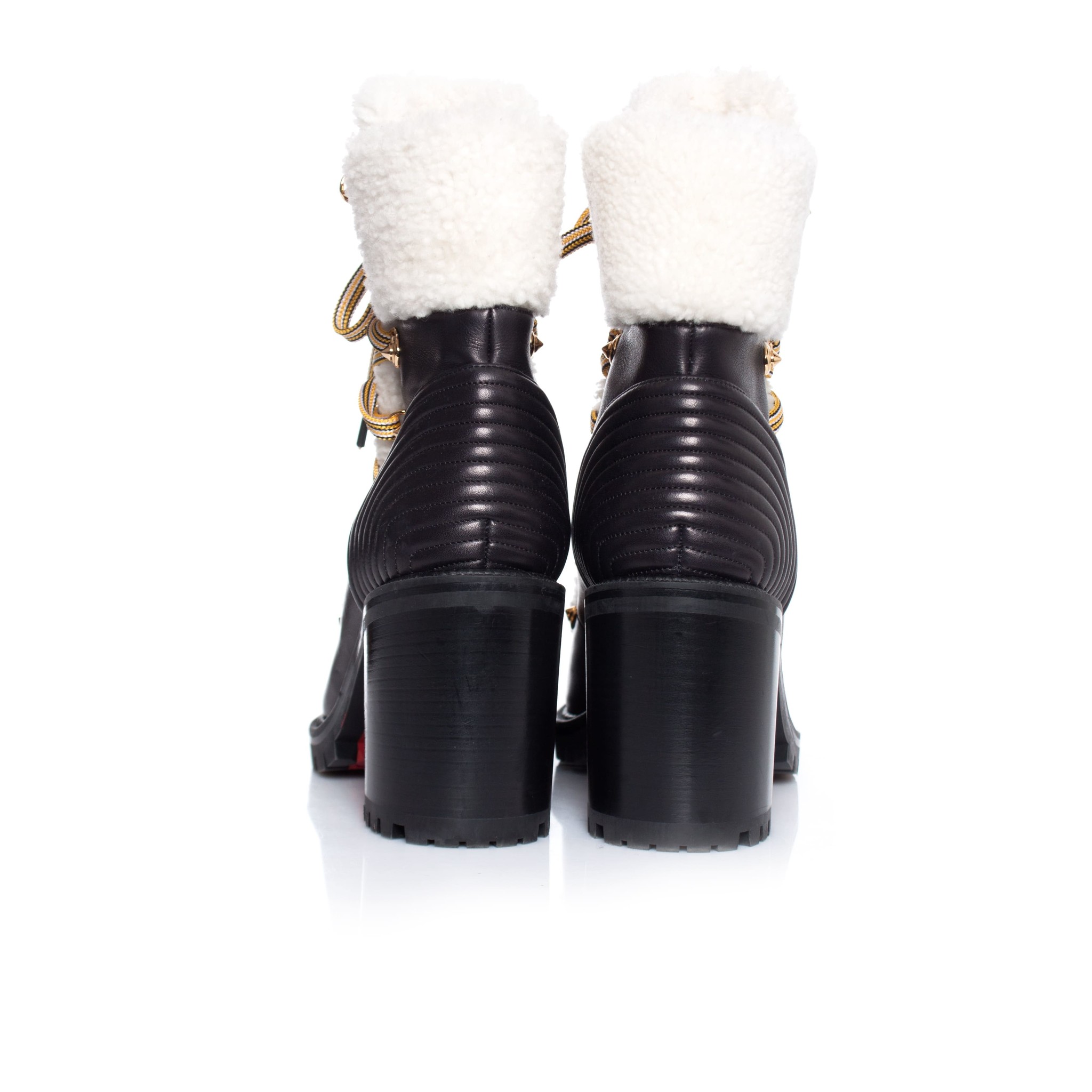 Christian Louboutin, Yetita shearling-trimmed leather ankle boots