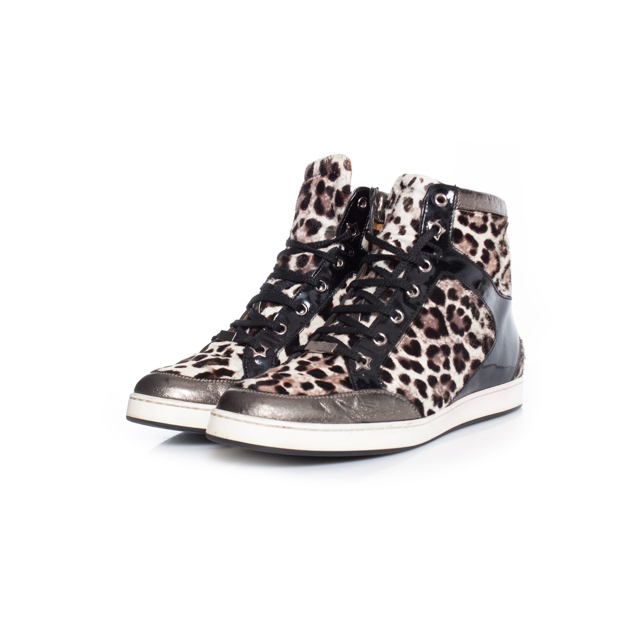 Jimmy Choo, Tokyo leopard print high top sneakers. - Unique Designer Pieces