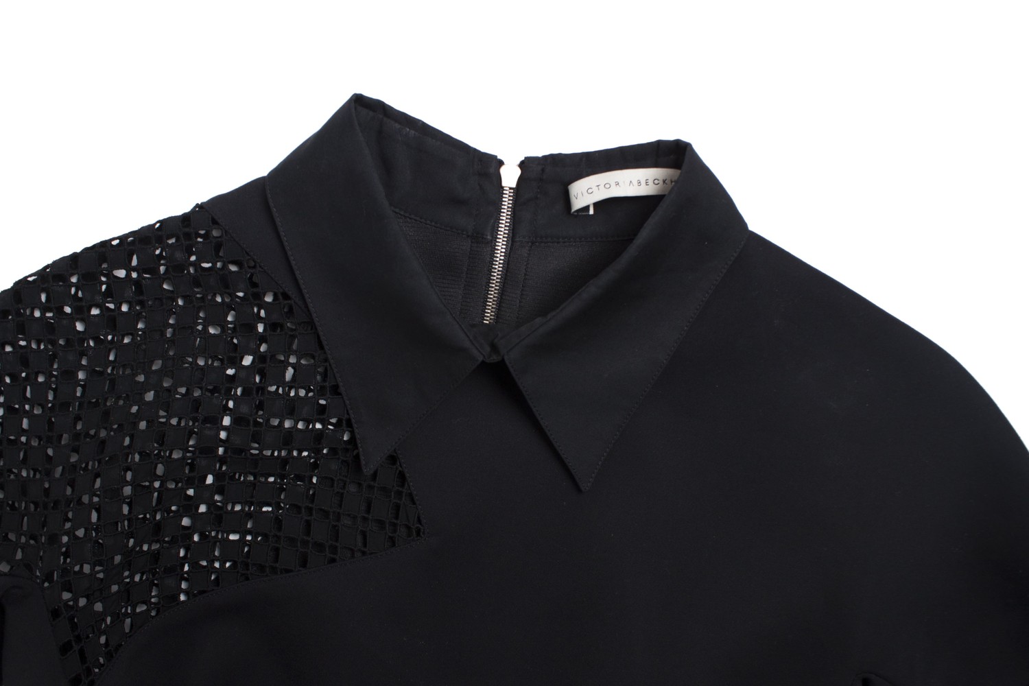 Victoria Beckham, Black graphic lace fitted dress - Unique Designer Pieces