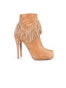 Christian Louboutin ROM 120 Suede Fringe Platform Ankle Bootie Boots 36 EU  $1295
