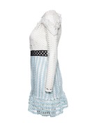 Self Portrait, Frill shoulder panel lace mini dress