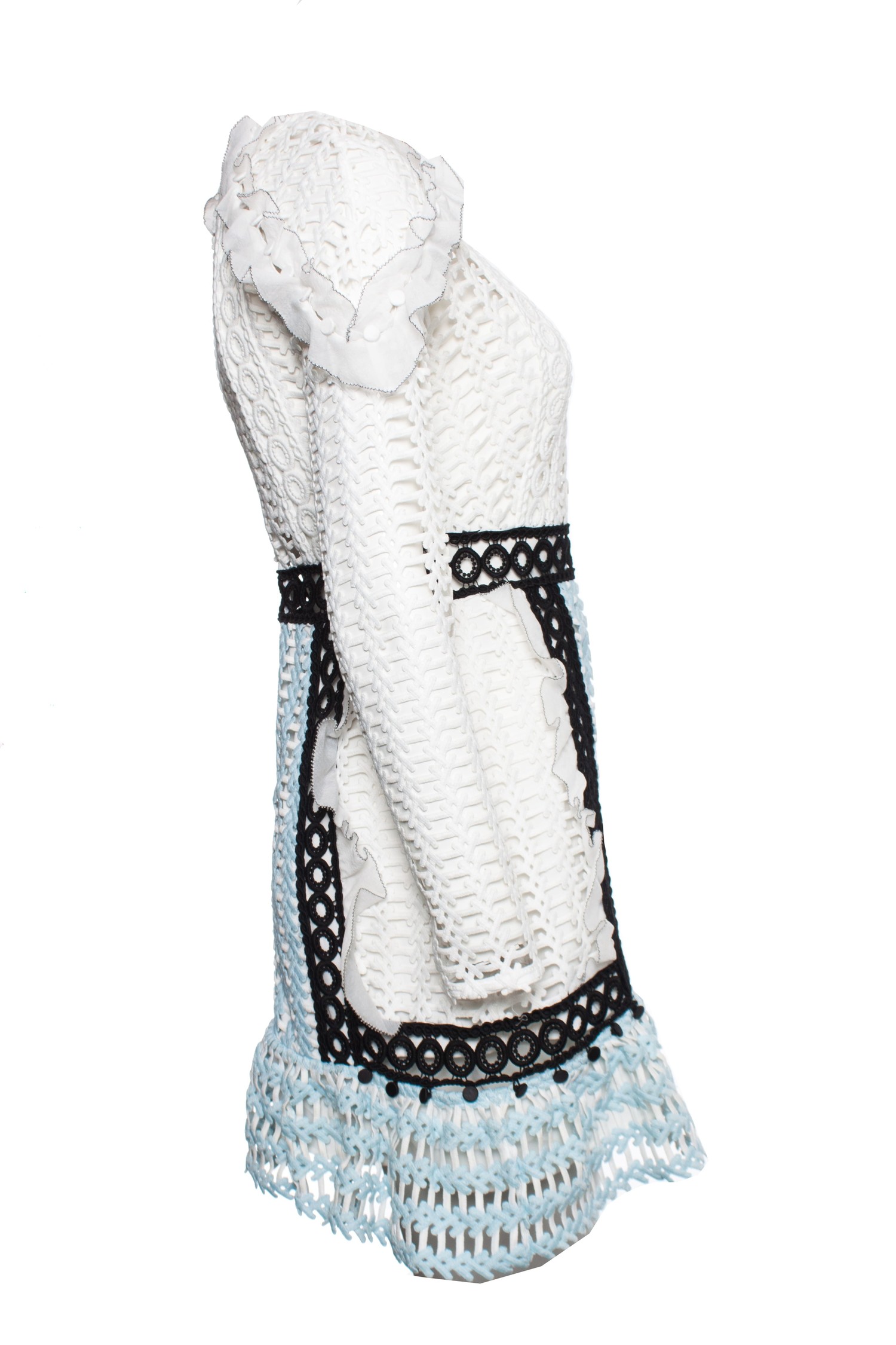 self portrait lace frill mini dress Self Portrait, Frill shoulder panel lace mini dress