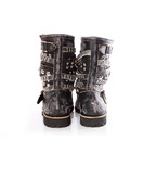 靴 tao comme des garcons studs lether shous COMME des GARCONS TAO Black Distressed Leather Pull On Boots