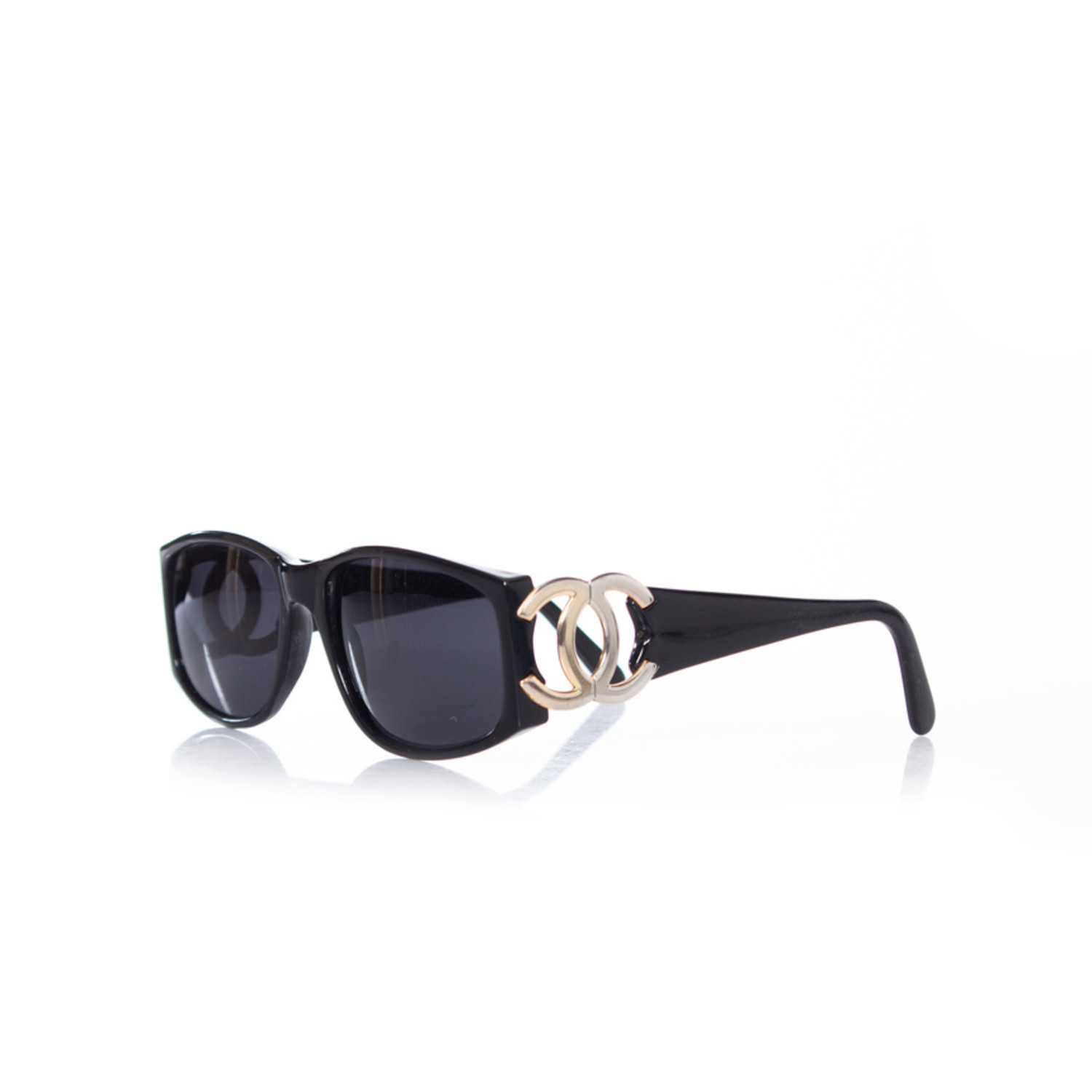 Chanel Vintage CC Logo Sunglasses Black