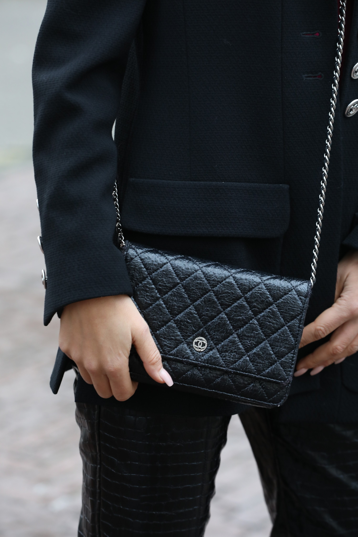 chanel blue clutch