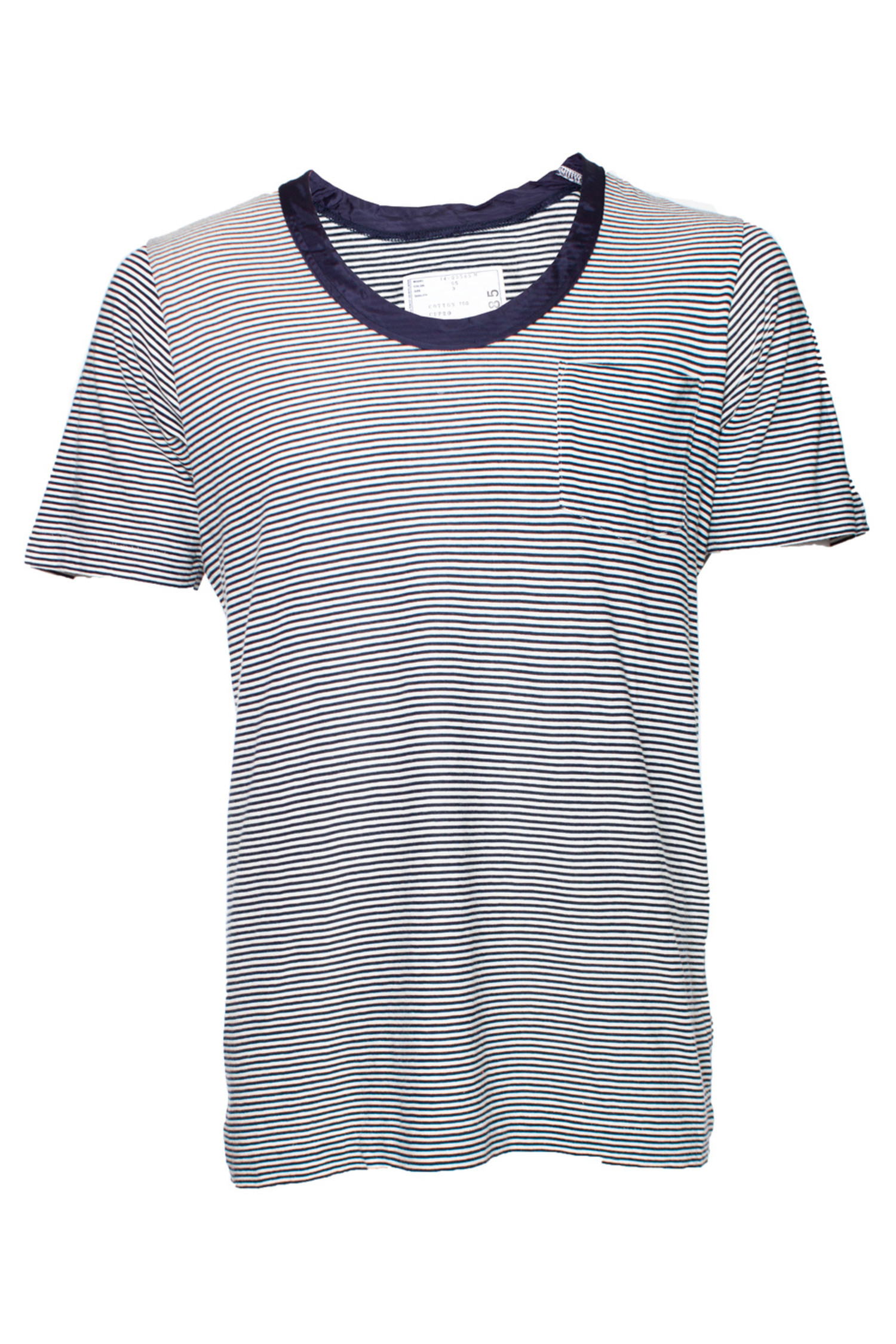 Sacai, Blue and white striped T-shirt - Unique Designer Pieces