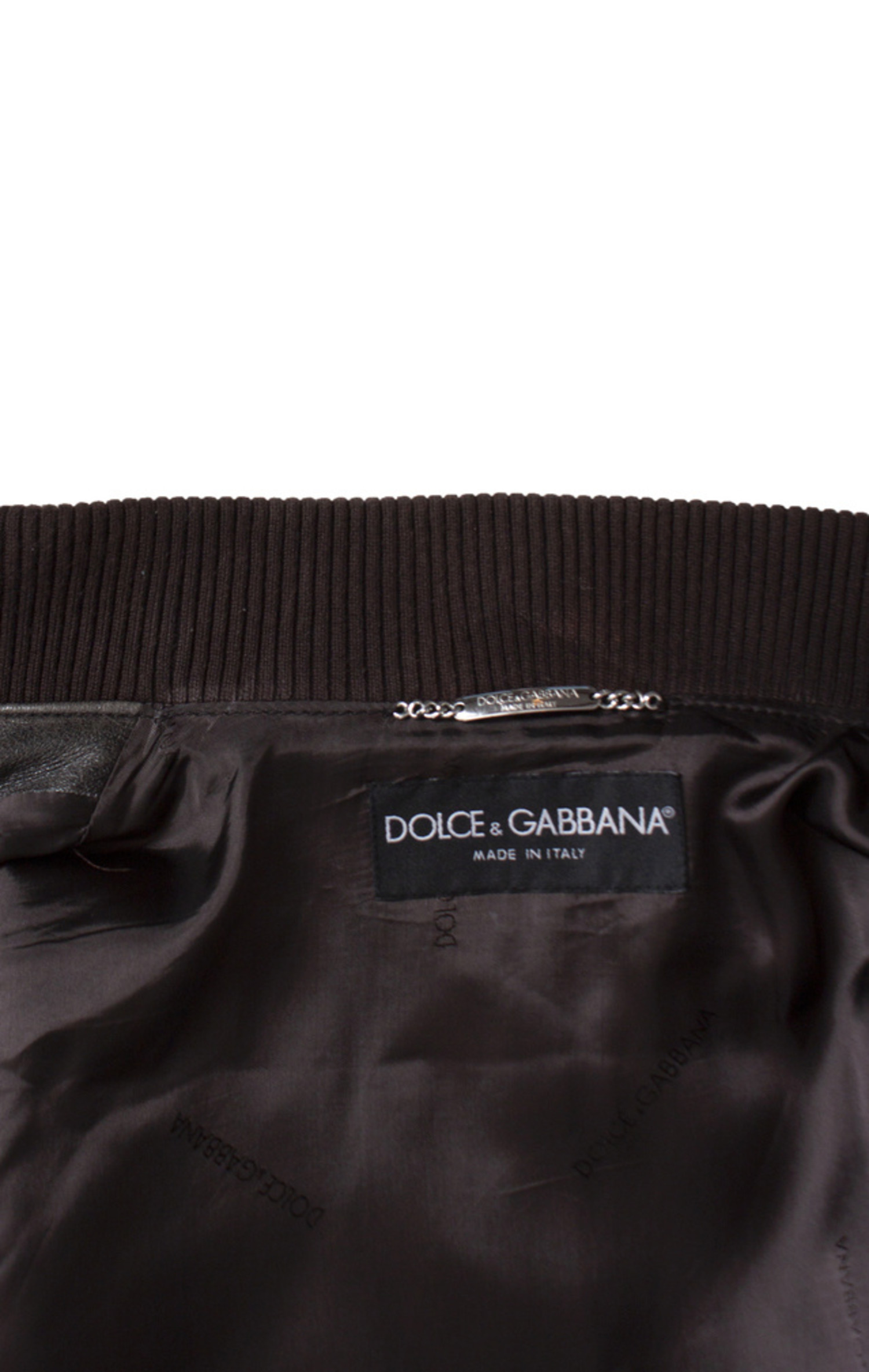 Dolce & Gabbana, Brown leather jacket with detachable sleeves