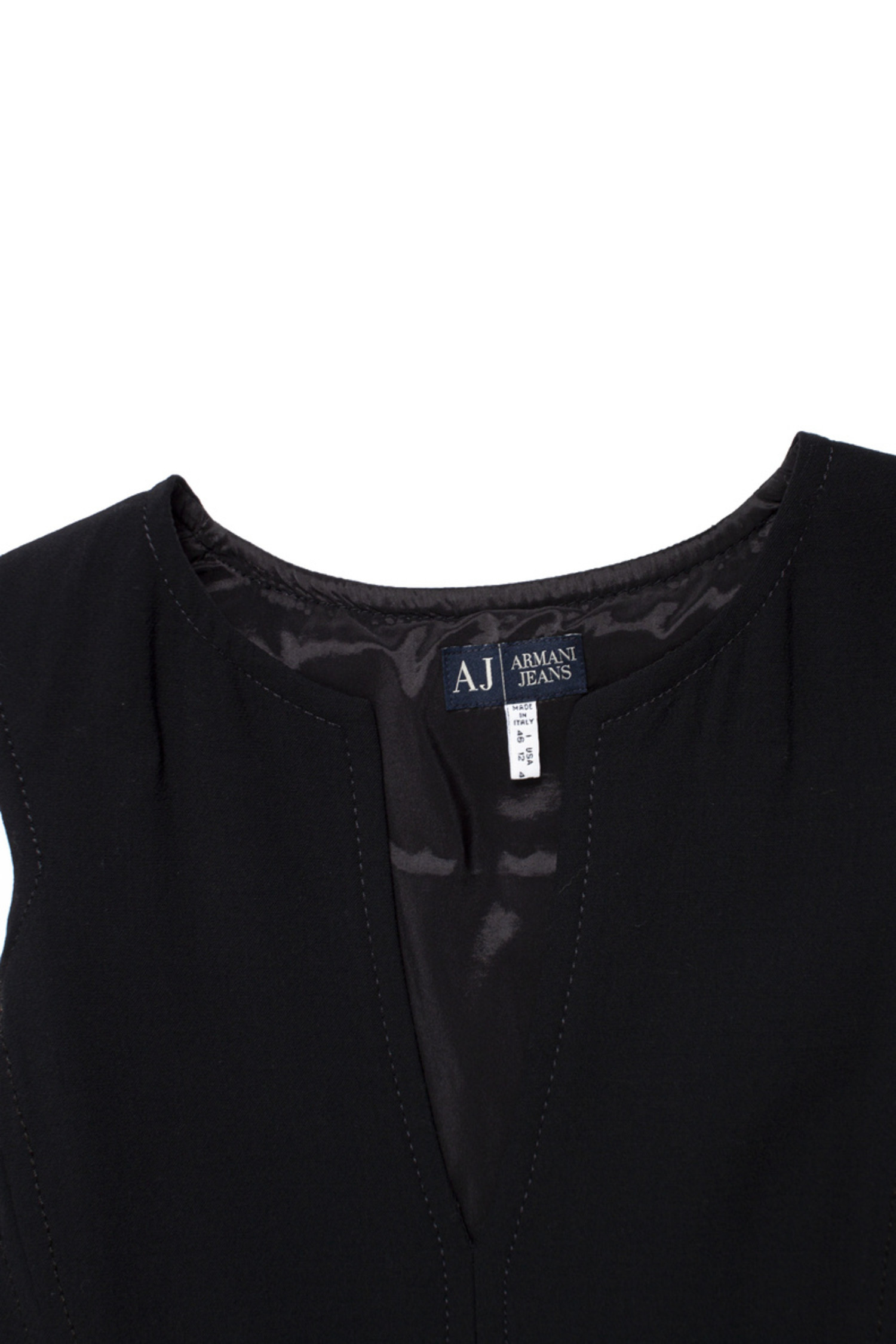 Bermad Levendig Garantie Armani Jeans, Zwart mouwloze jurk. - Unique Designer Pieces