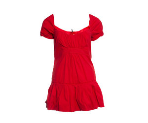 Prada, Red dress with ruffles. - Unique Designer Pieces