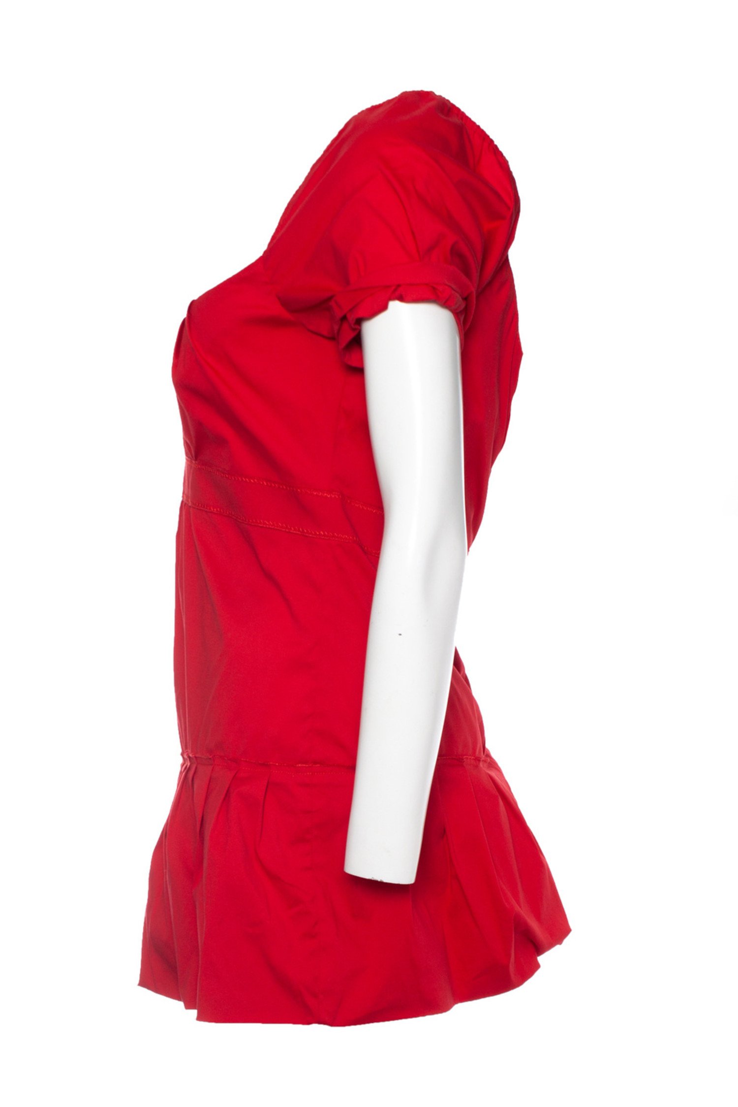 Prada, Red dress with ruffles. - Unique Designer Pieces