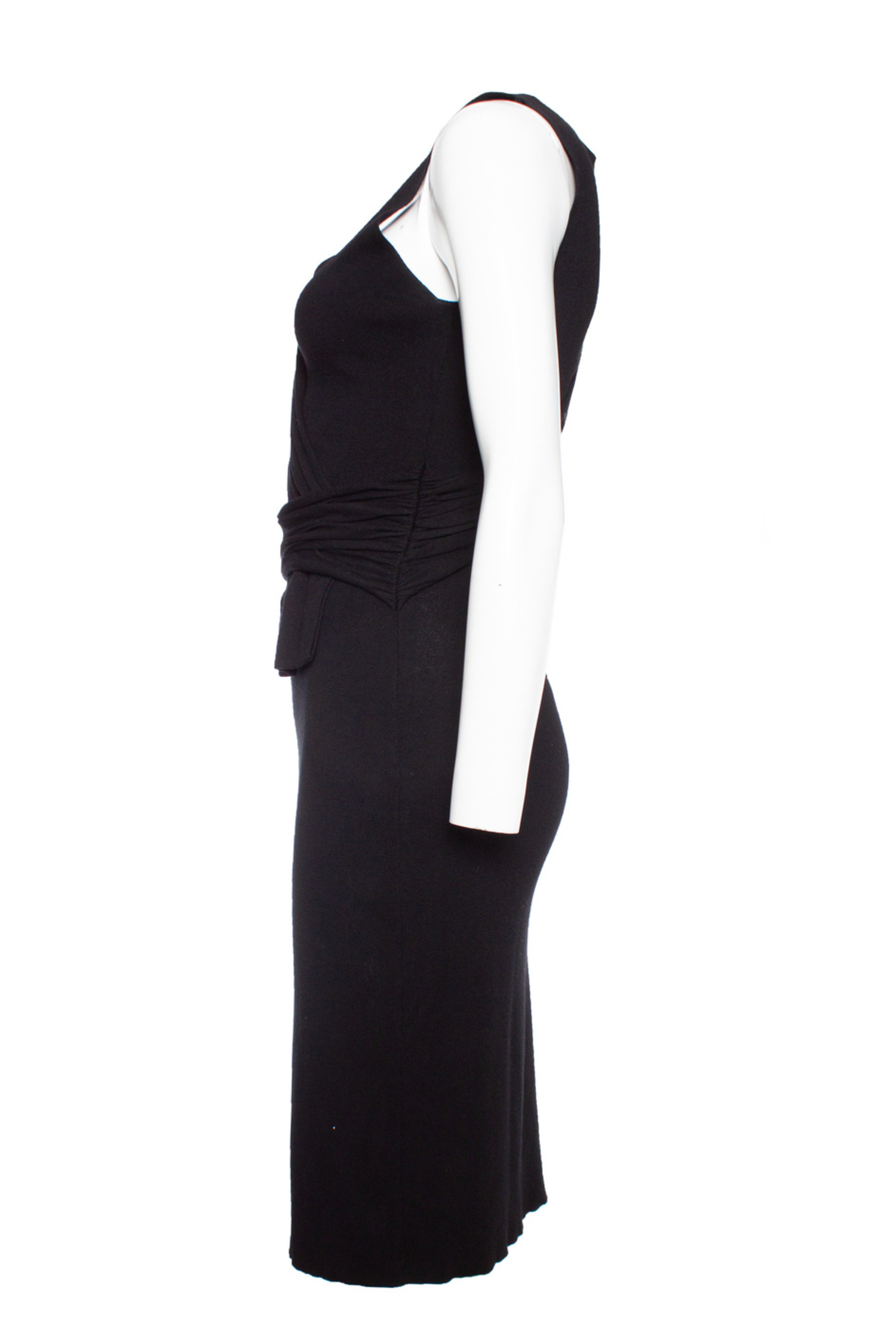 Lilibet Dress Black in Wool and Silk – The Row