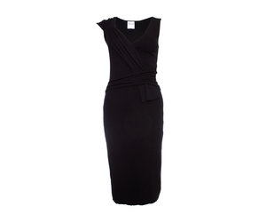 ワンピース VALENTINO BLACK WOOL DRESS Valentino - Black Wool & Silk Ruffle Sleeve Mini Dress