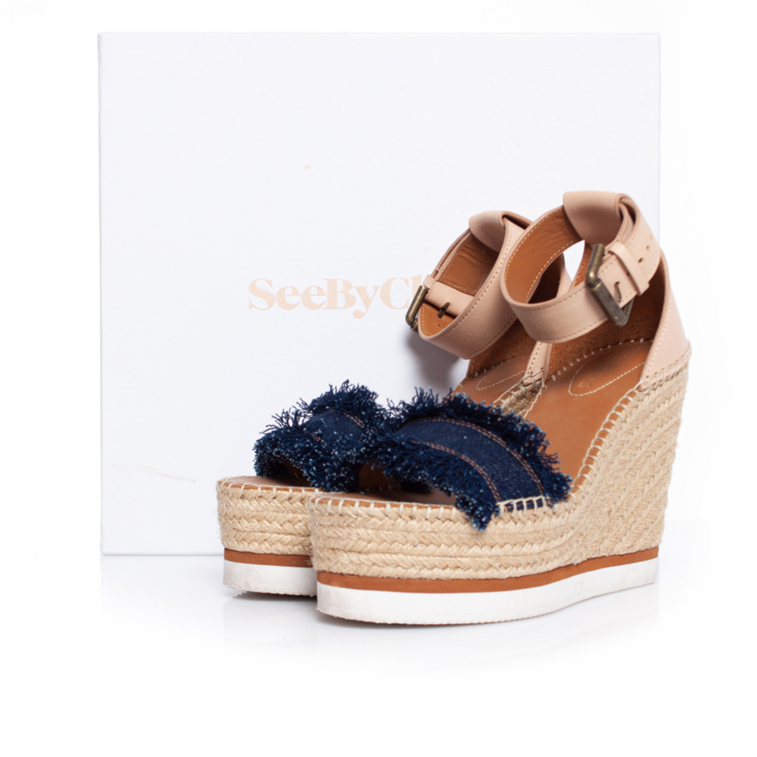 Dream Cloud Denim Platform Espadrille Wedge