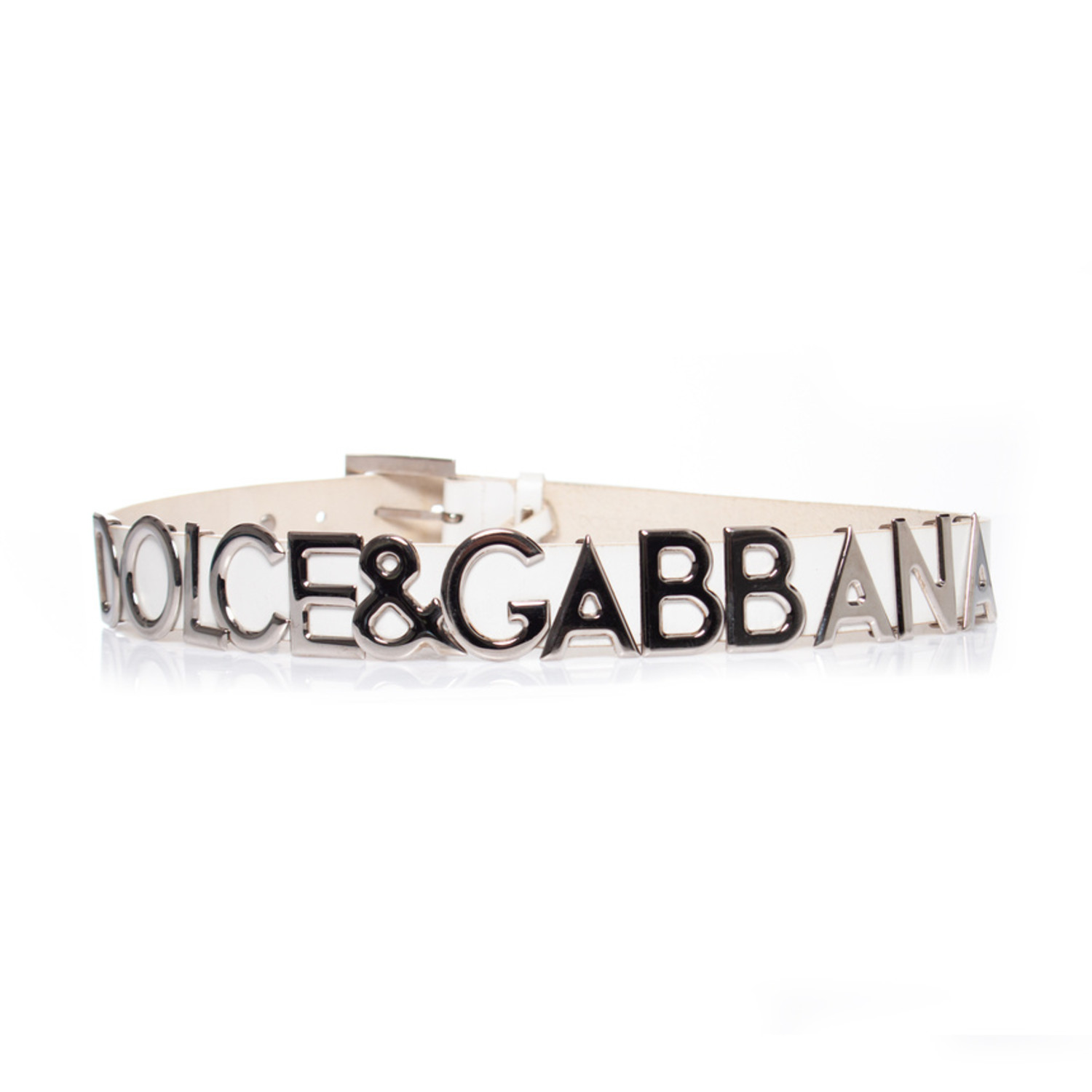 Disco bom Trolley Dolce & Gabbana, riem met zilveren letters. - Unique Designer Pieces
