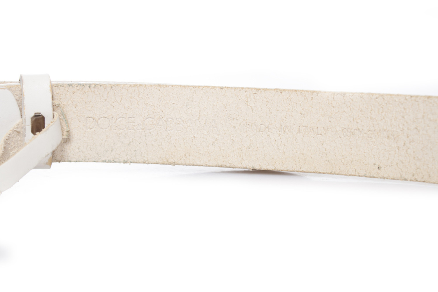 【関税＆送料込み】Dolce & Gabbana White Leather Belt Calfskin belt with DG logo in White for Women