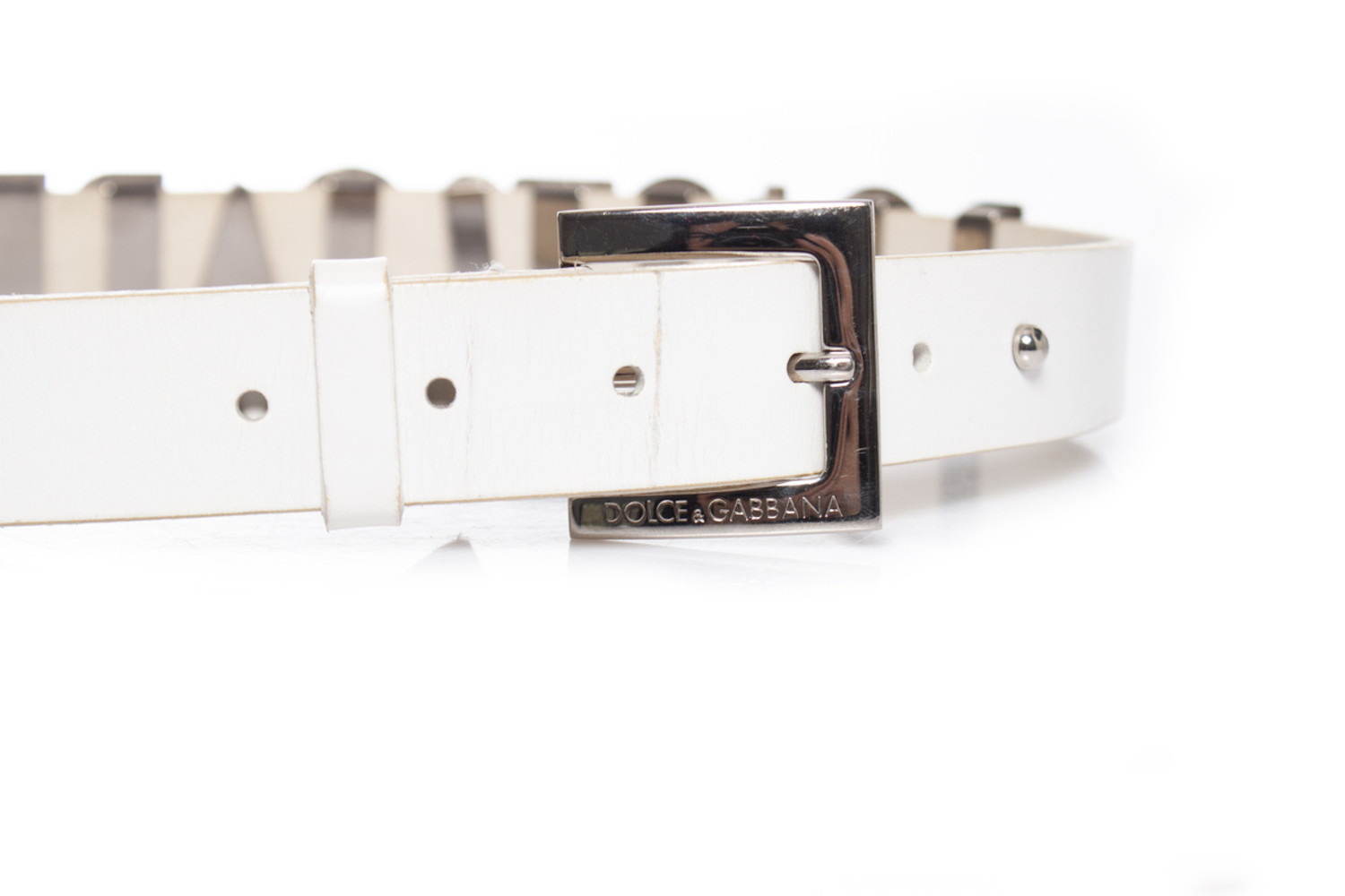 Dolce & Gabbana, belt with silver letters. - Unique Designer  display picture 1